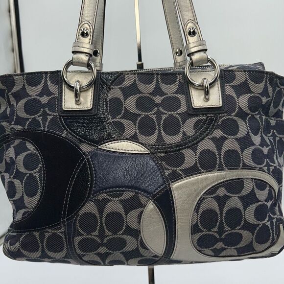 Coach Denim and Leather Signature Tote (no hang tag) - Picture 2 of 13